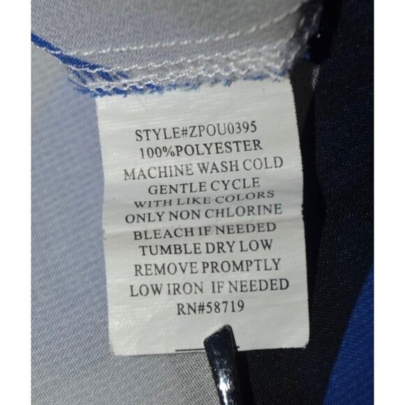 NY Collection Ladies 2X Chiffon Semi Sheer Chevron Stripe Blouse Top Half Button - Picture 13 of 14